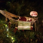 Santa taking a nap outside of the Mermaid and Alligator B&B on Truman Ave in Key West, Florida. 