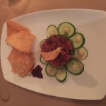 The tuna tartare taco appetizer at FISH Restaurant on Saddlebunch Key