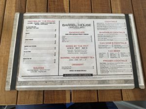 Menu, Barrel House, Barbecue, Key West, Stock Island Marina Village