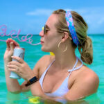 woman cocktail straw