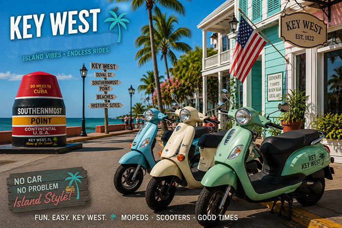 Key West transportation scooter and mopeds